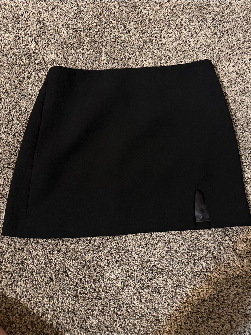 Mango Black Mini Skirt with Small Front Slit